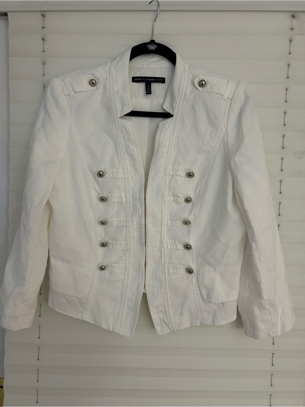 White House Black Market White Military-Style Blazer